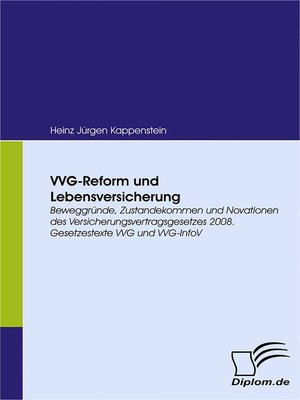 cover image of VVG-Reform und Lebensversicherung